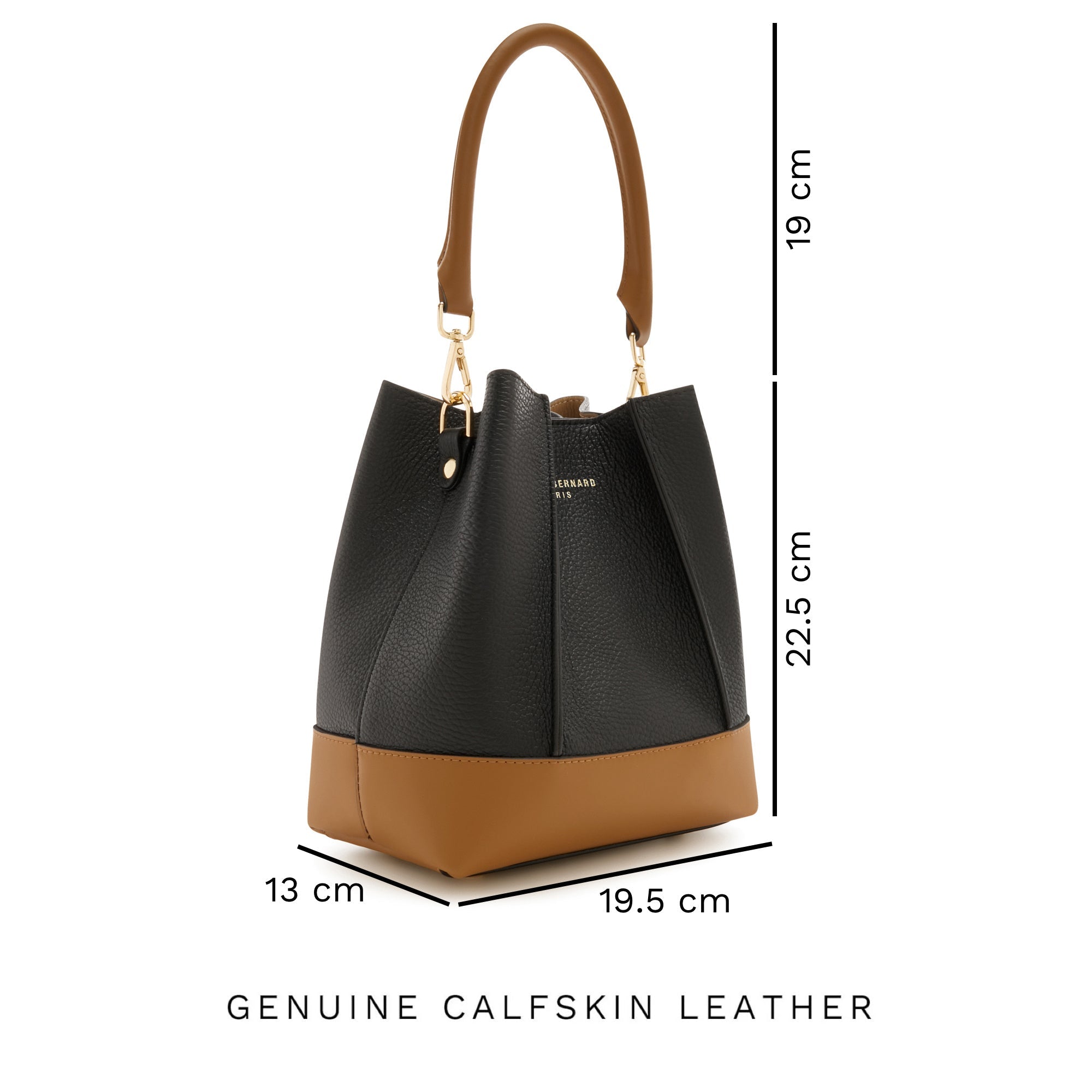 Femme Forte Minette black calfskin leather handbag