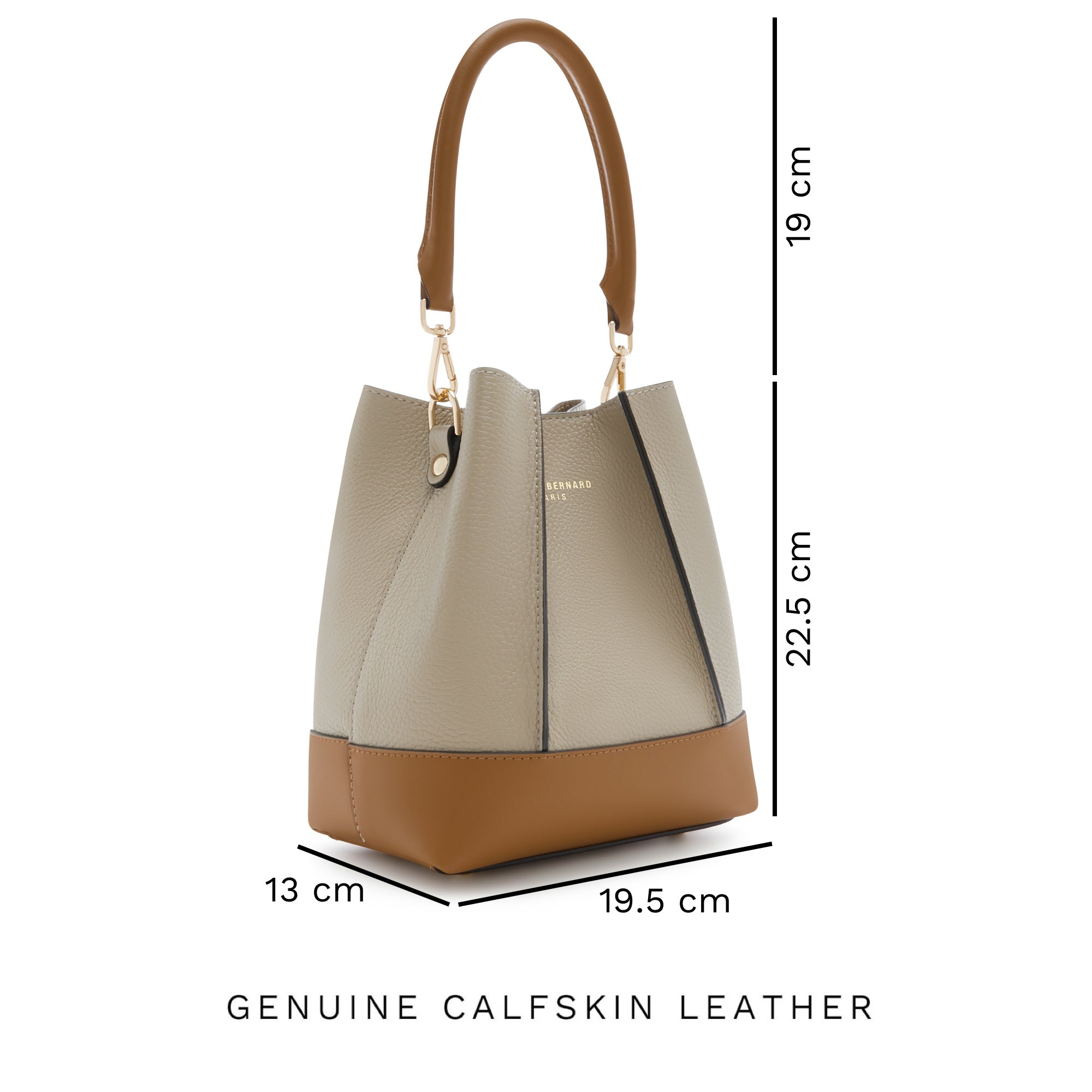 Femme Forte Minette taupe calfskin leather handbag