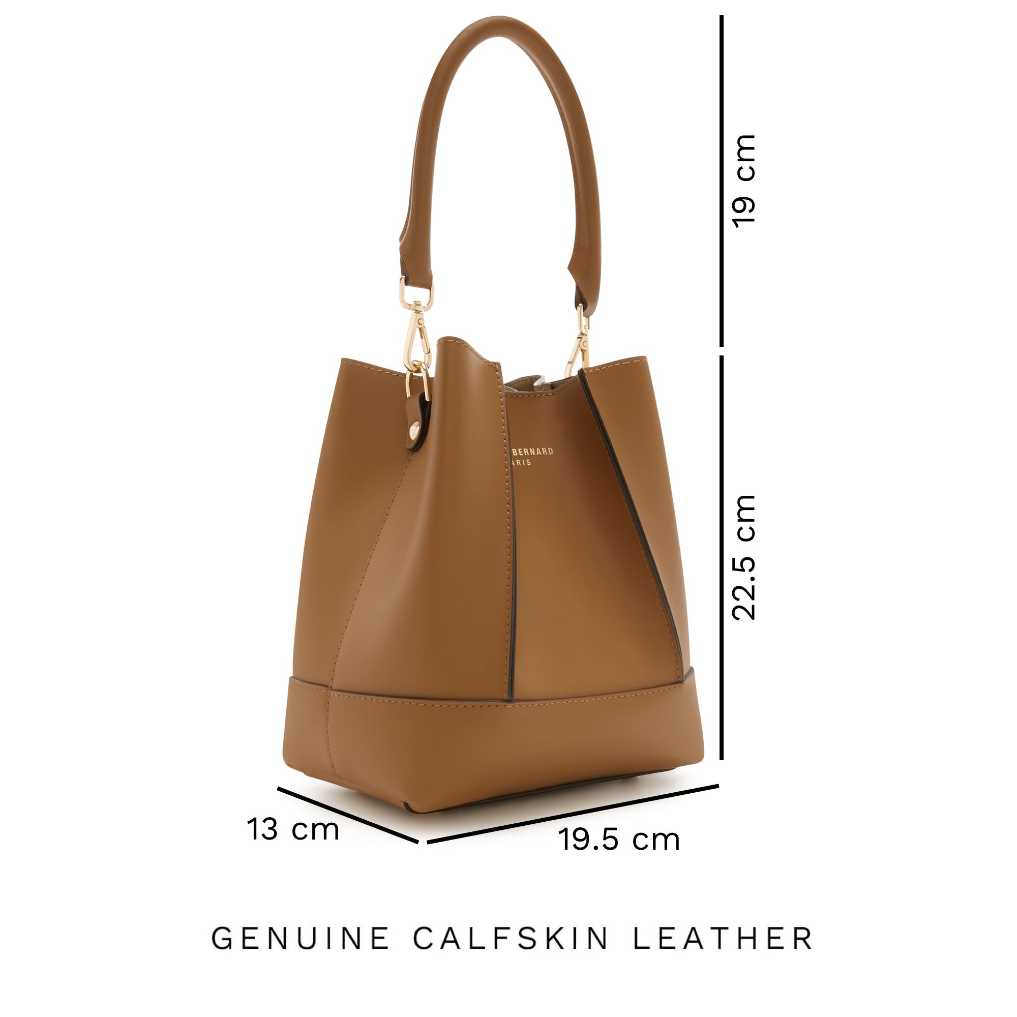 Femme Forte Minette camel calfskin leather handbag