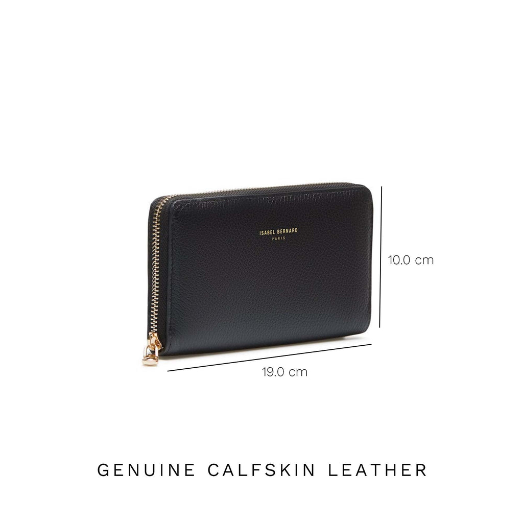 Cadeau d'Isabel black calfskin leather handbag and wallet set