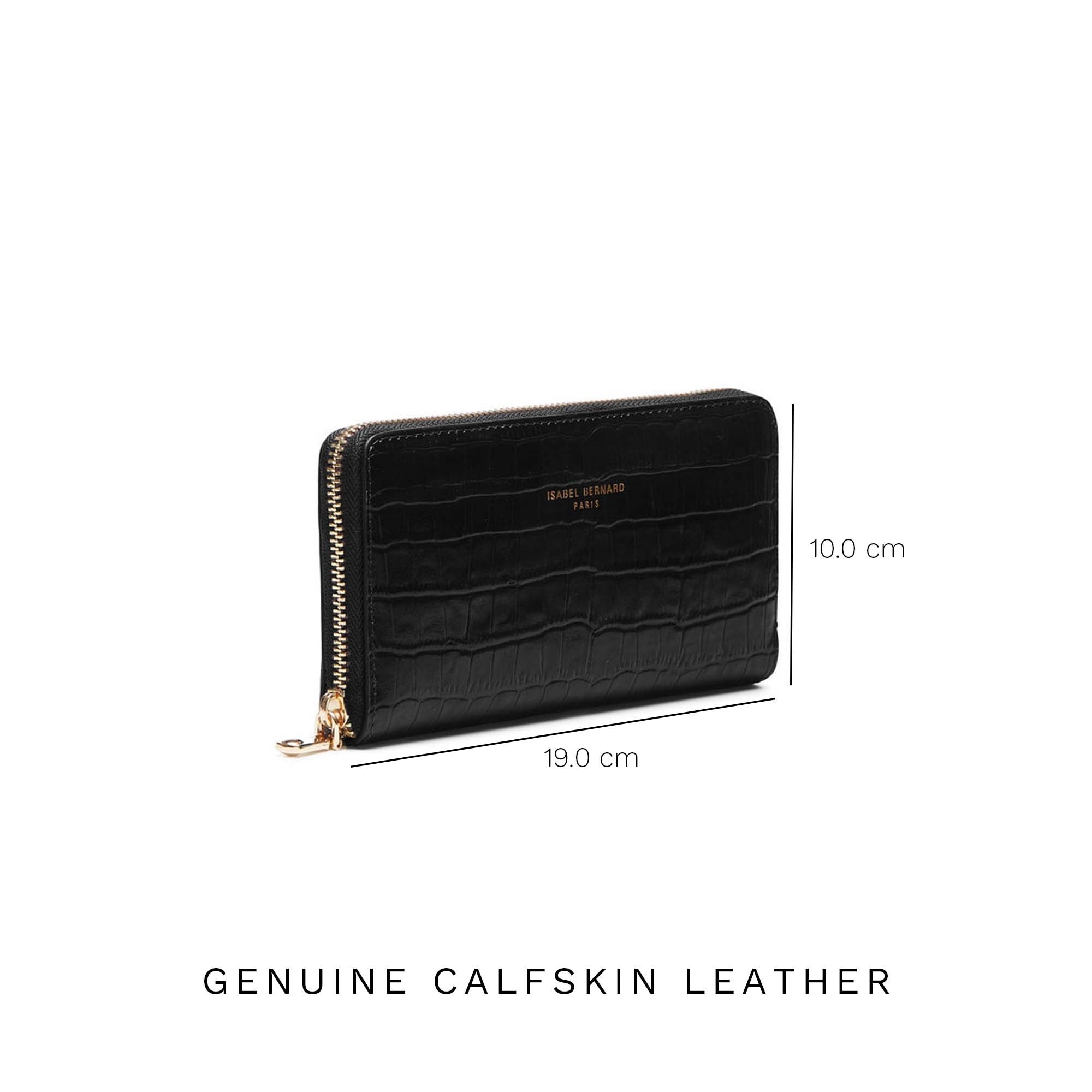 Cadeau d'Isabel croco black calfskin leather shopper and wallet set