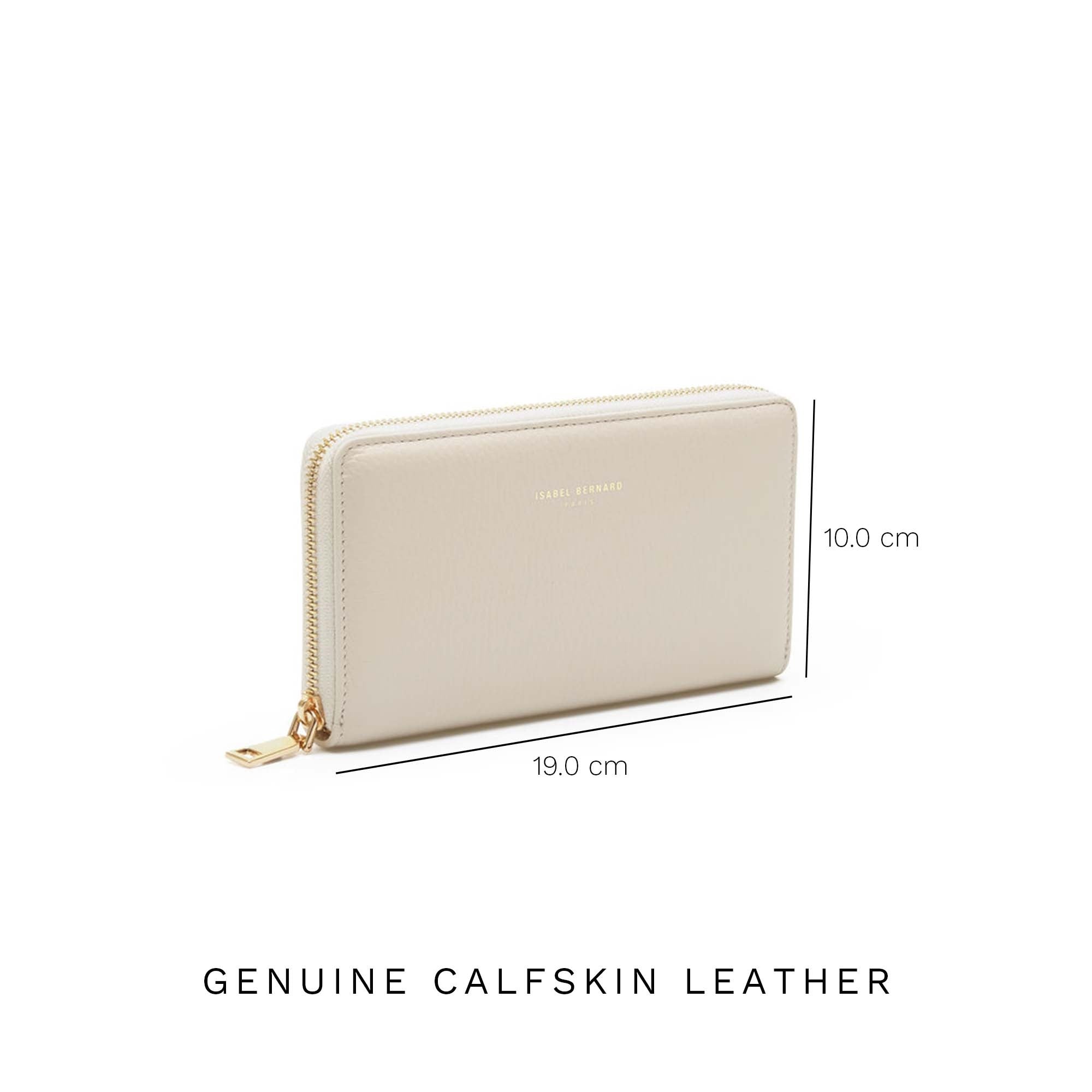 Cadeau d'Isabel cream calfskin leather handbag and wallet set