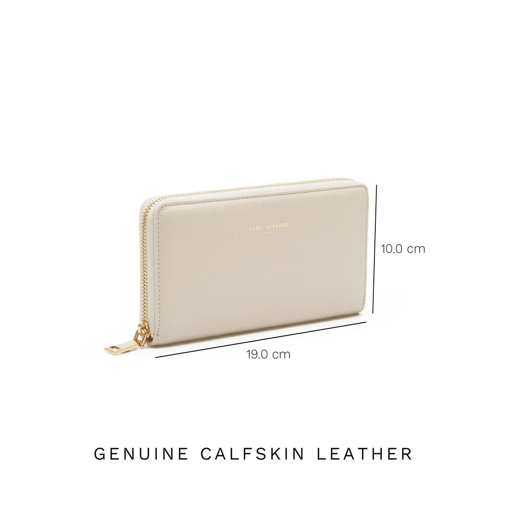 Cadeau d'Isabel cream calfskin leather handbag and wallet set
