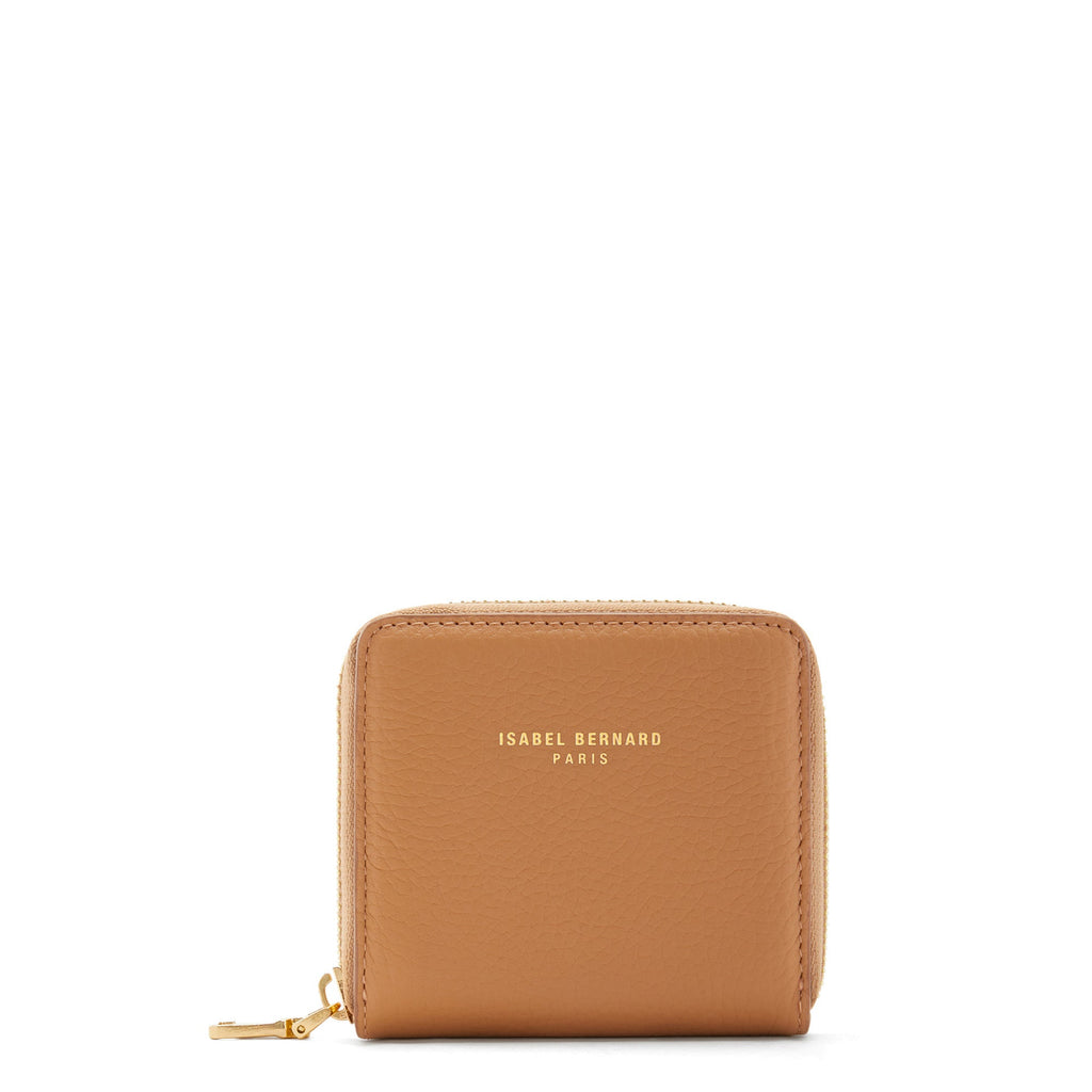 Cadeau d'Isabel camel calfskin leather handbag and wallet set