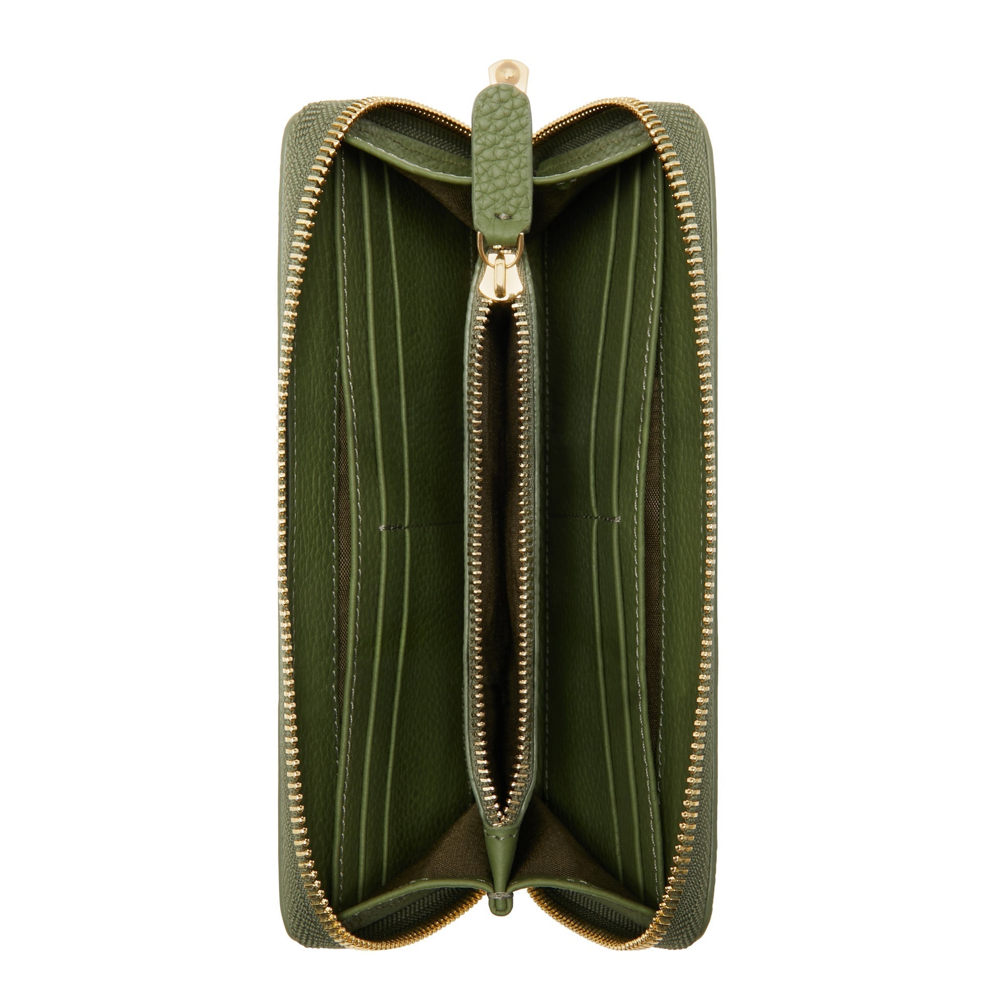 Cadeau d'Isabel green calfskin leather handbag and wallet set