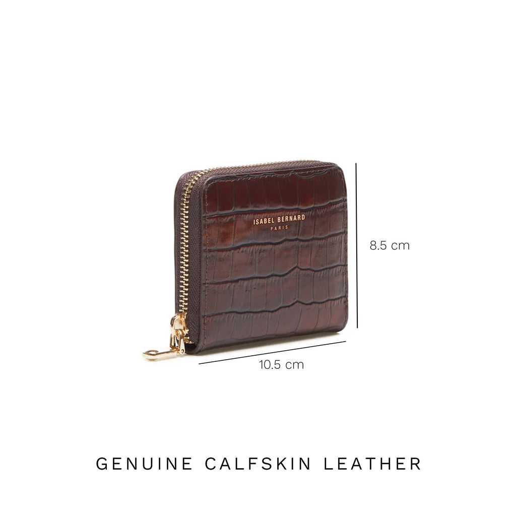 Cadeau d'Isabel croco brown calfskin leather shopper and wallet set