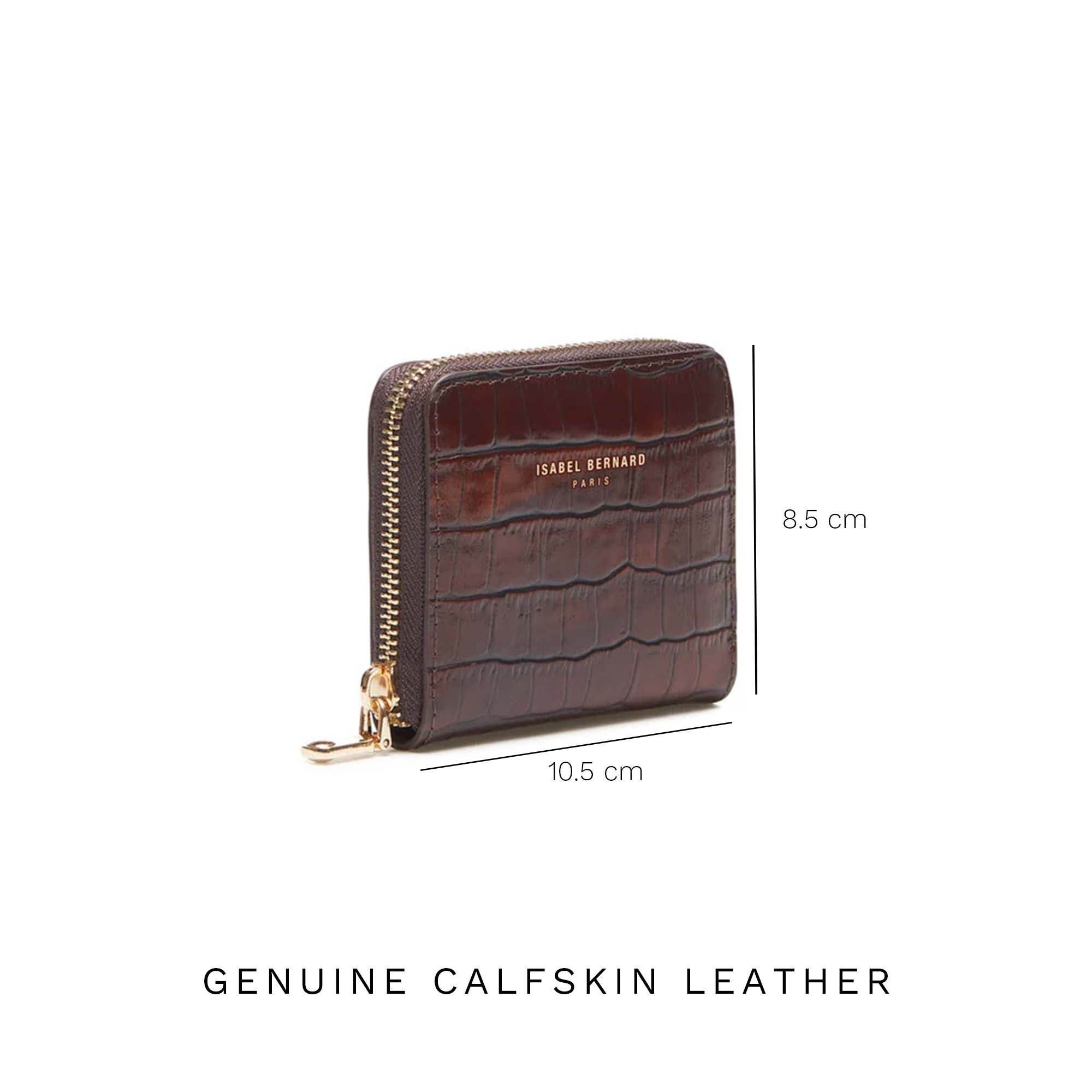 Cadeau d'Isabel croco brown calfskin leather shopper and wallet set