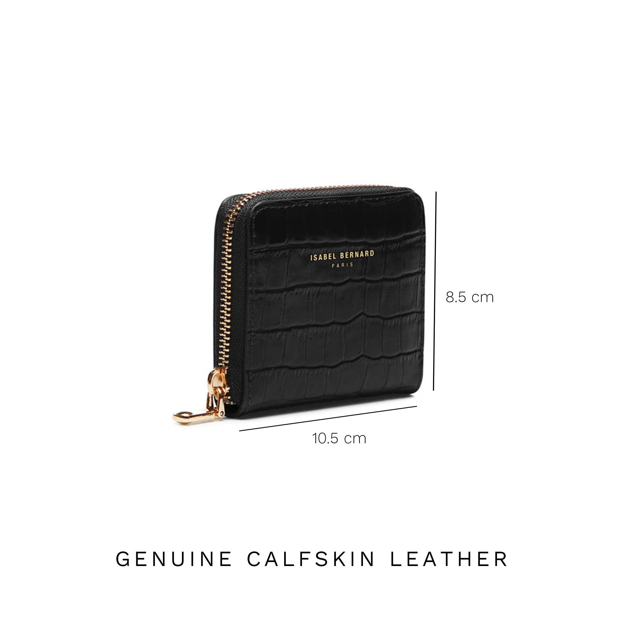 Cadeau d'Isabel croco black calfskin leather shopper and wallet set