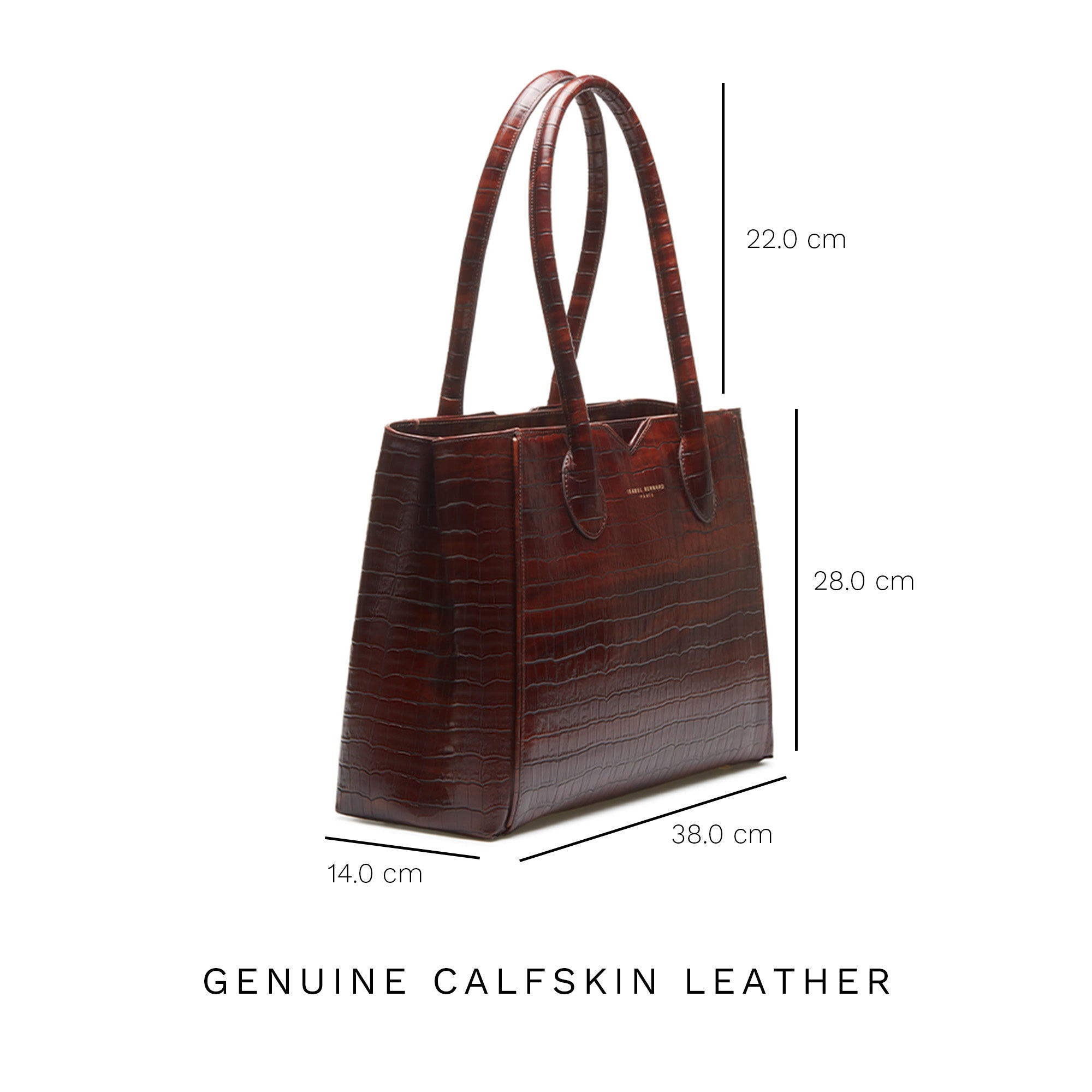 Cadeau d'Isabel croco brown calfskin leather handbag and wallet set