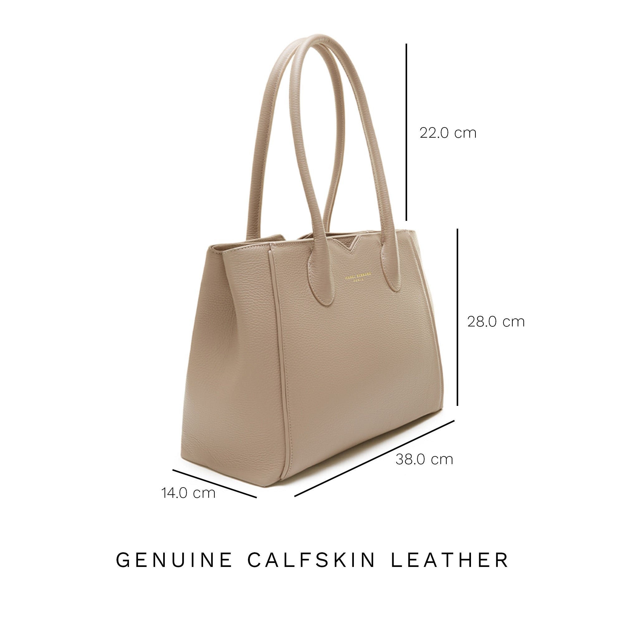 Cadeau d'Isabel taupe calfskin leather handbag and wallet set
