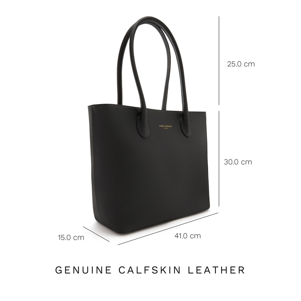 Cadeau d'Isabel black calfskin leather shopper and wallet set
