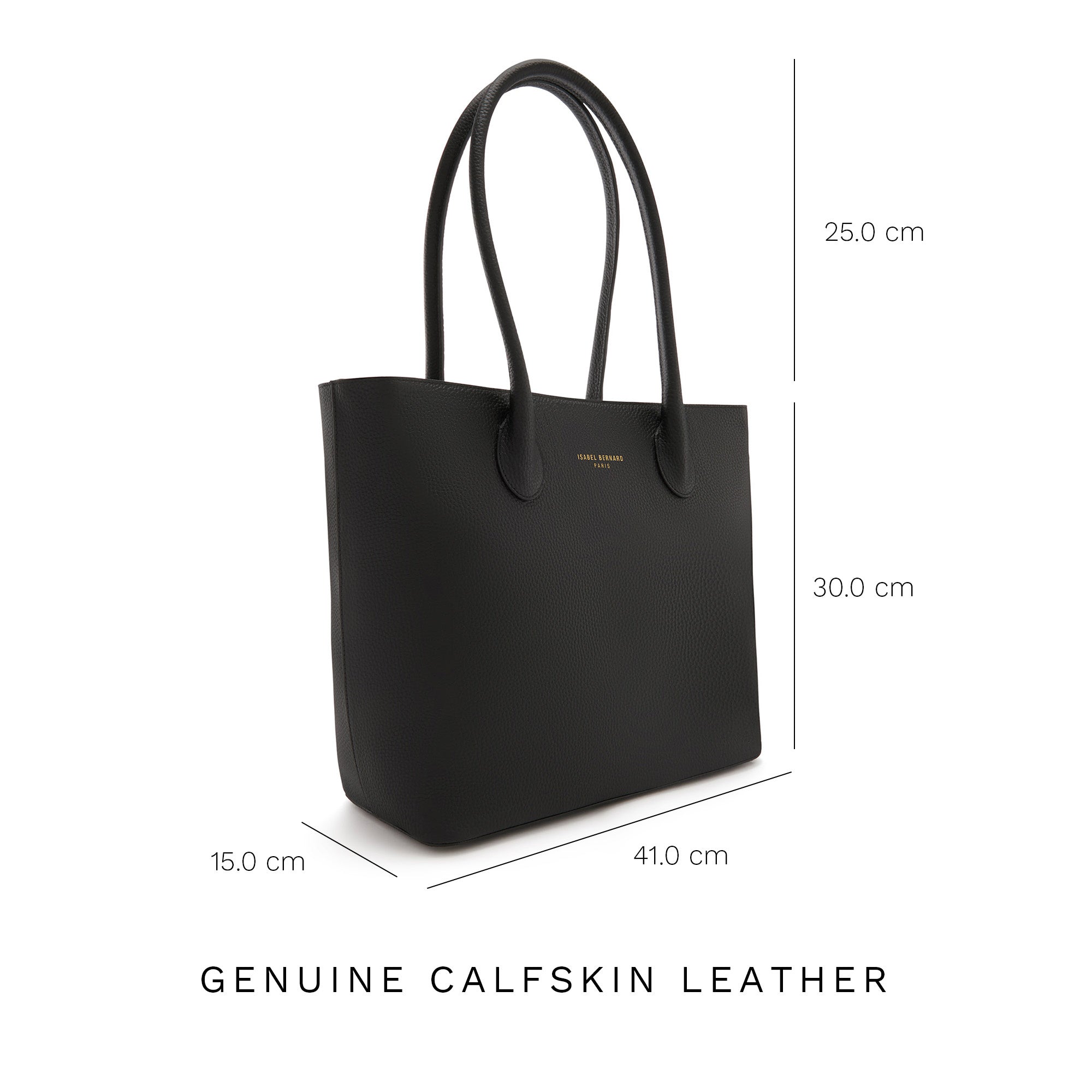 Cadeau d'Isabel black calfskin leather shopper and wallet set