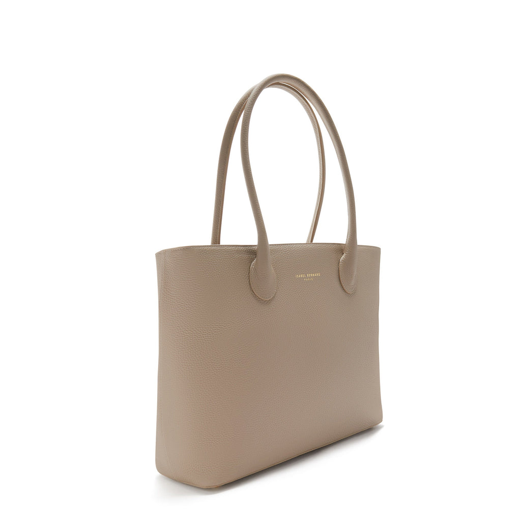 Honoré Lysanne taupe calfskin leather shopper