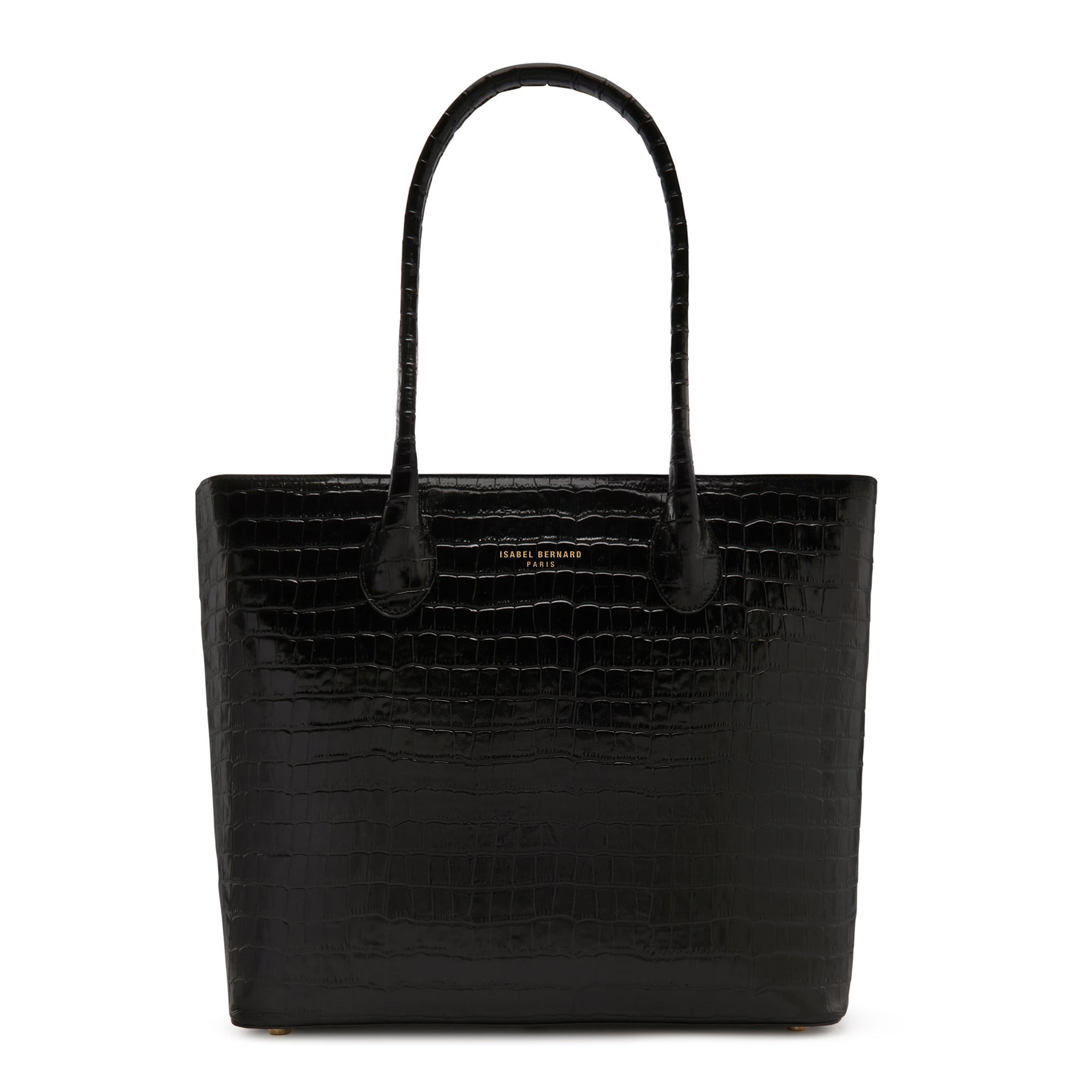 Cadeau d'Isabel croco black calfskin leather shopper and wallet set