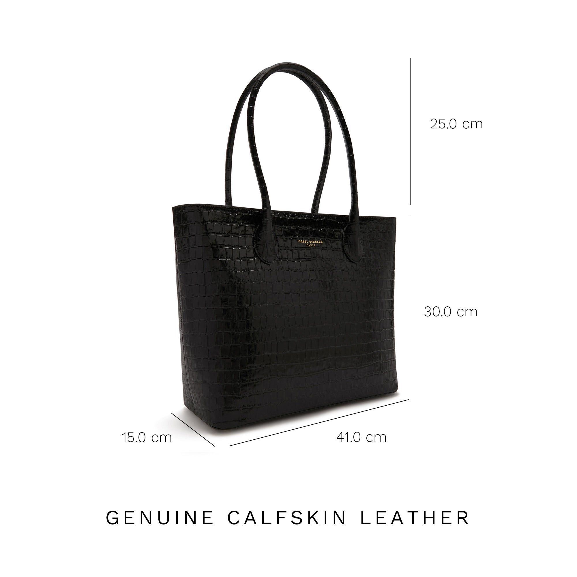 Cadeau d'Isabel croco black calfskin leather shopper and wallet set