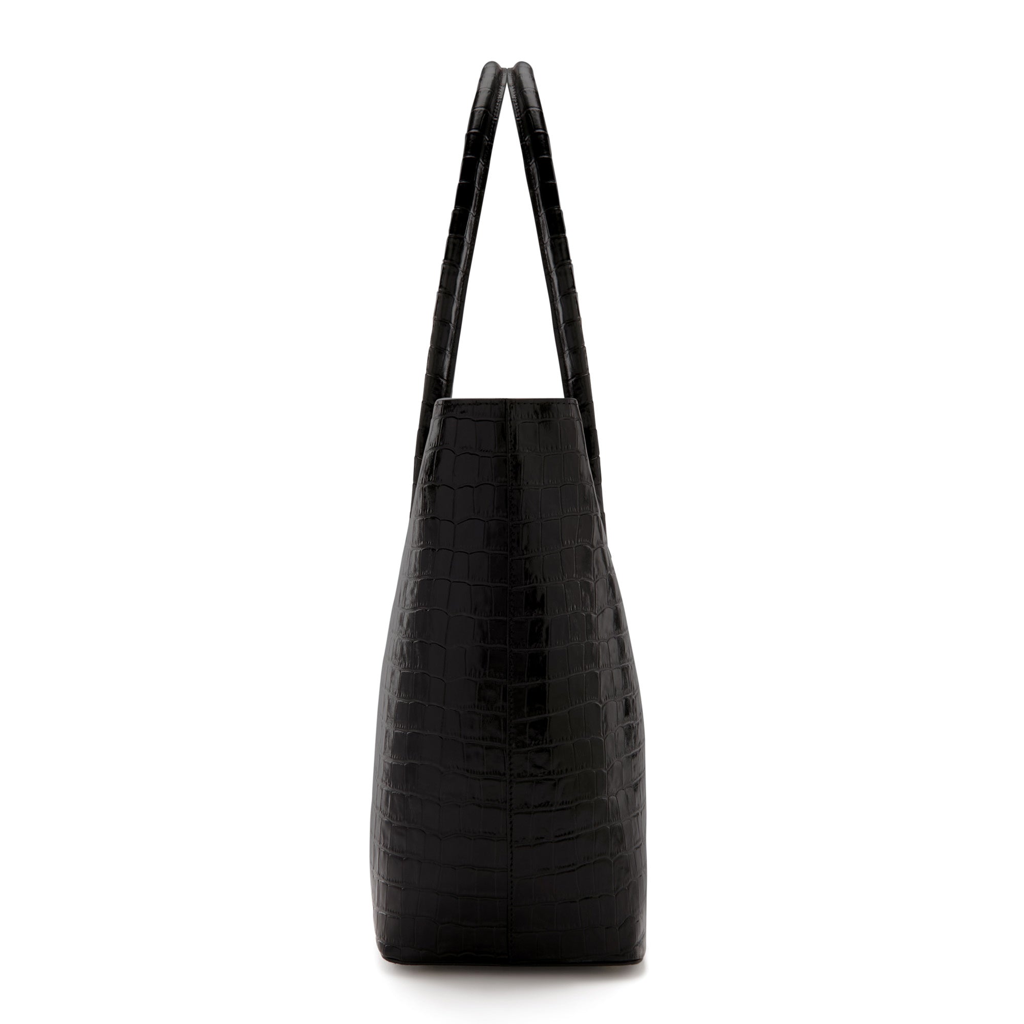 Cadeau d'Isabel croco black calfskin leather shopper and wallet set
