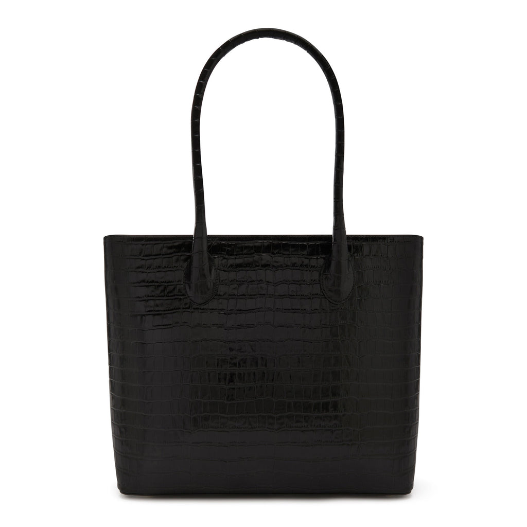 Cadeau d'Isabel croco black calfskin leather shopper & cardholder set