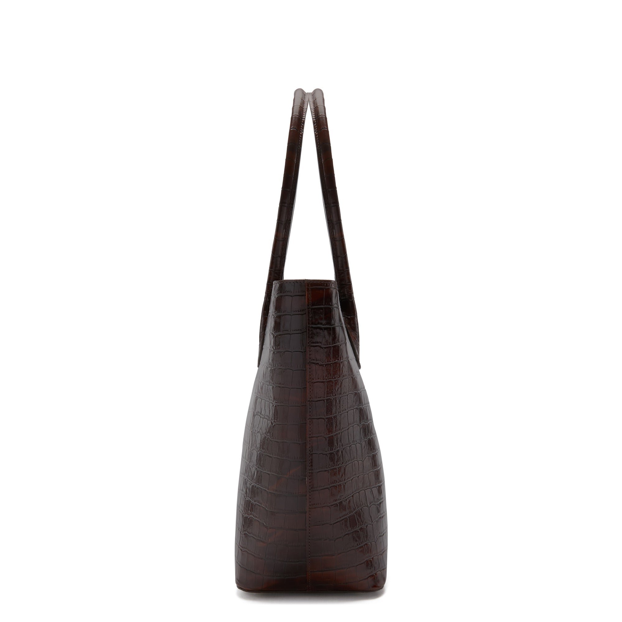 Cadeau d'Isabel croco brown calfskin leather shopper and wallet set