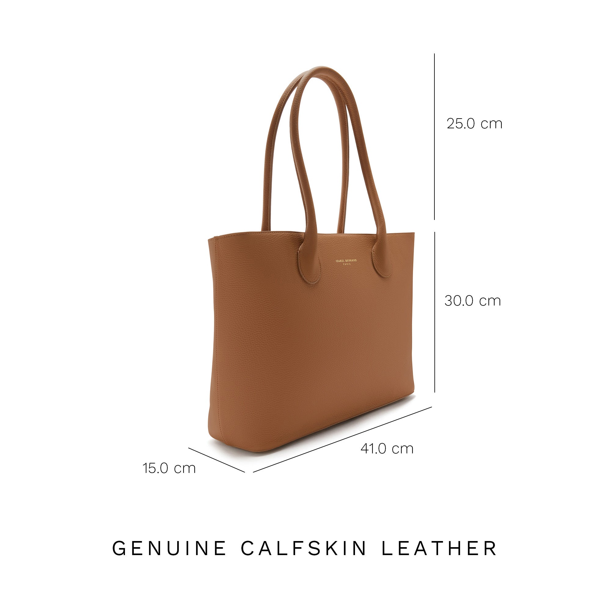 Cadeau d'Isabel camel calfskin leather shopper and wallet set