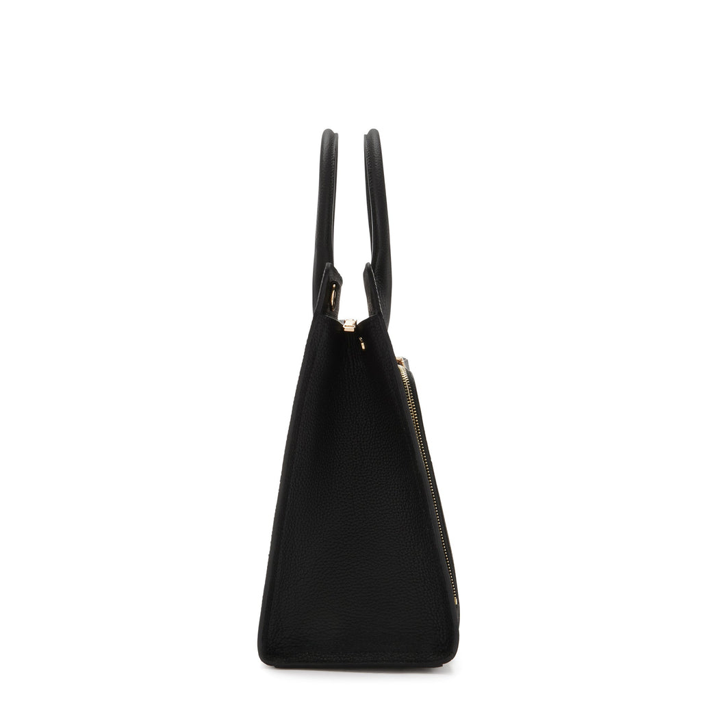 Cadeau d'Isabel black calfskin leather handbag and wallet set