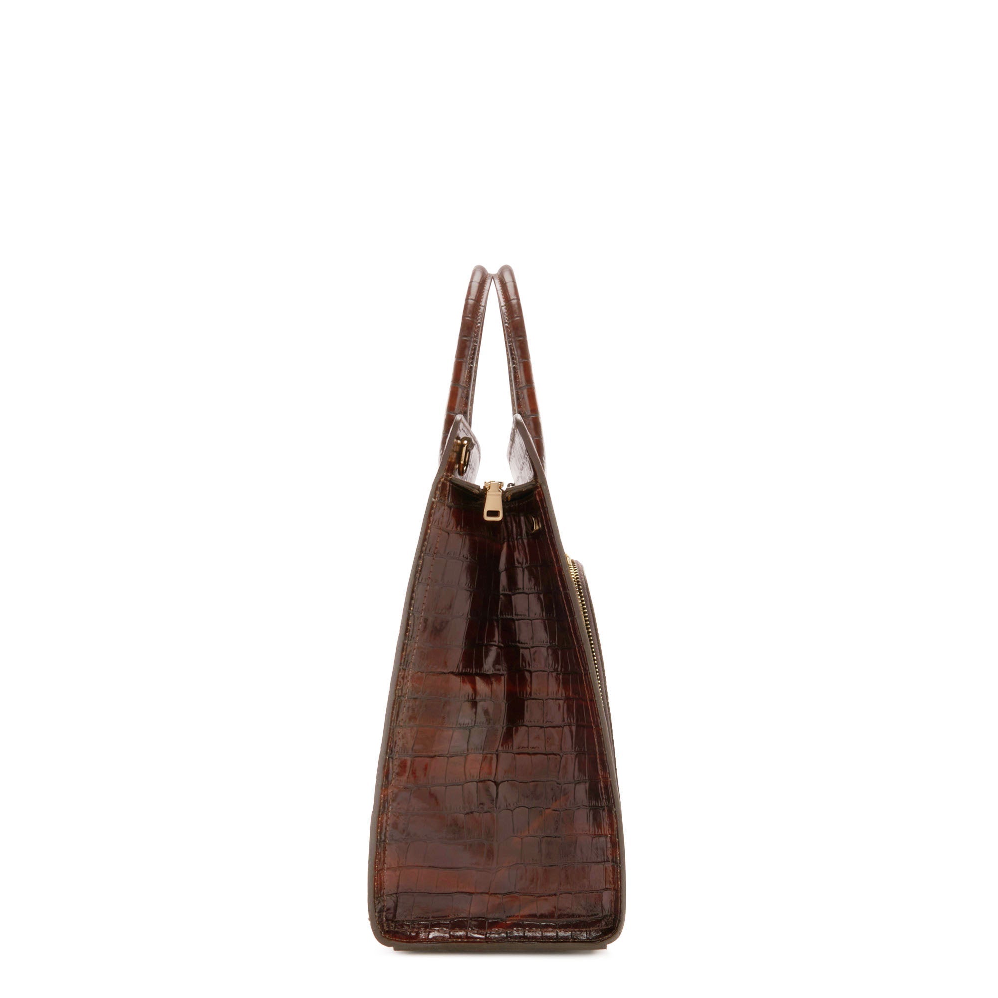 Honoré Nadine croco brown leather handbag with 16.4 inch laptop pocket