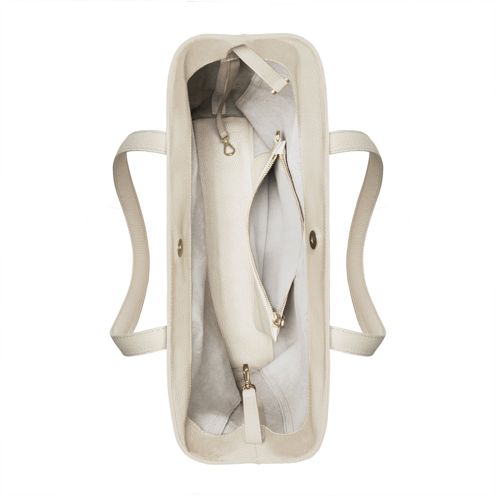 Honoré Francine cream calfskin leather shopper