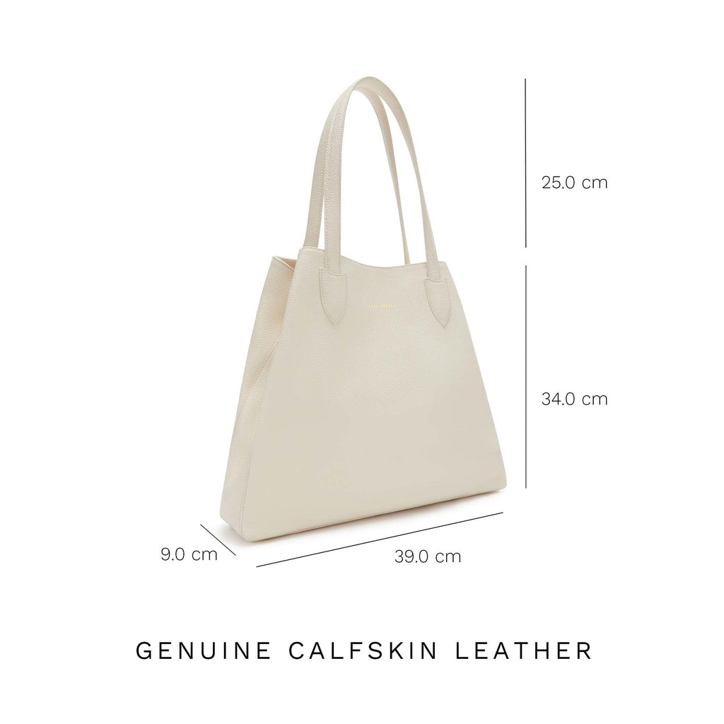 Honoré Francine cream calfskin leather shopper