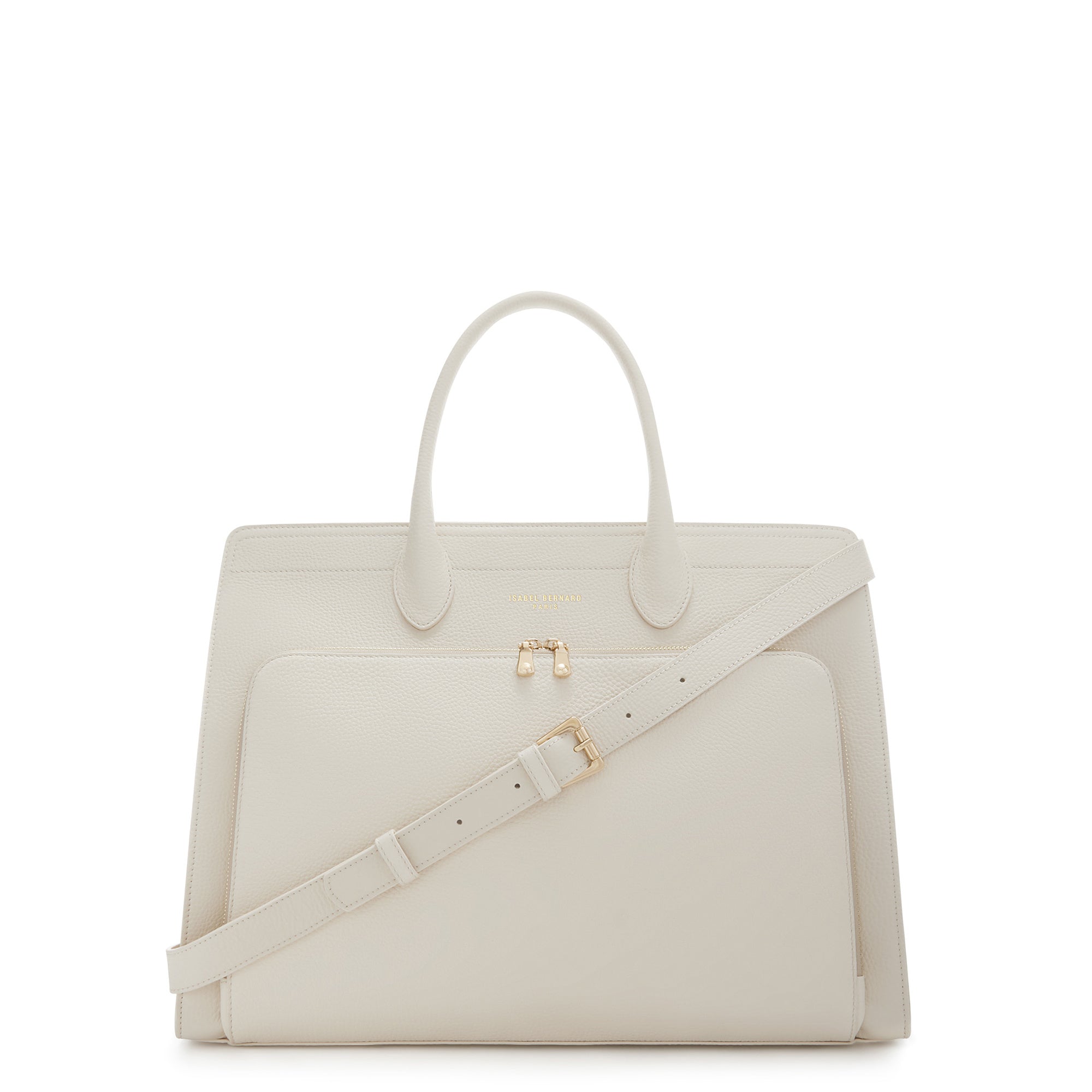 Honoré Nadine cream calfskin leather handbag with 16.4 inch laptop pocket