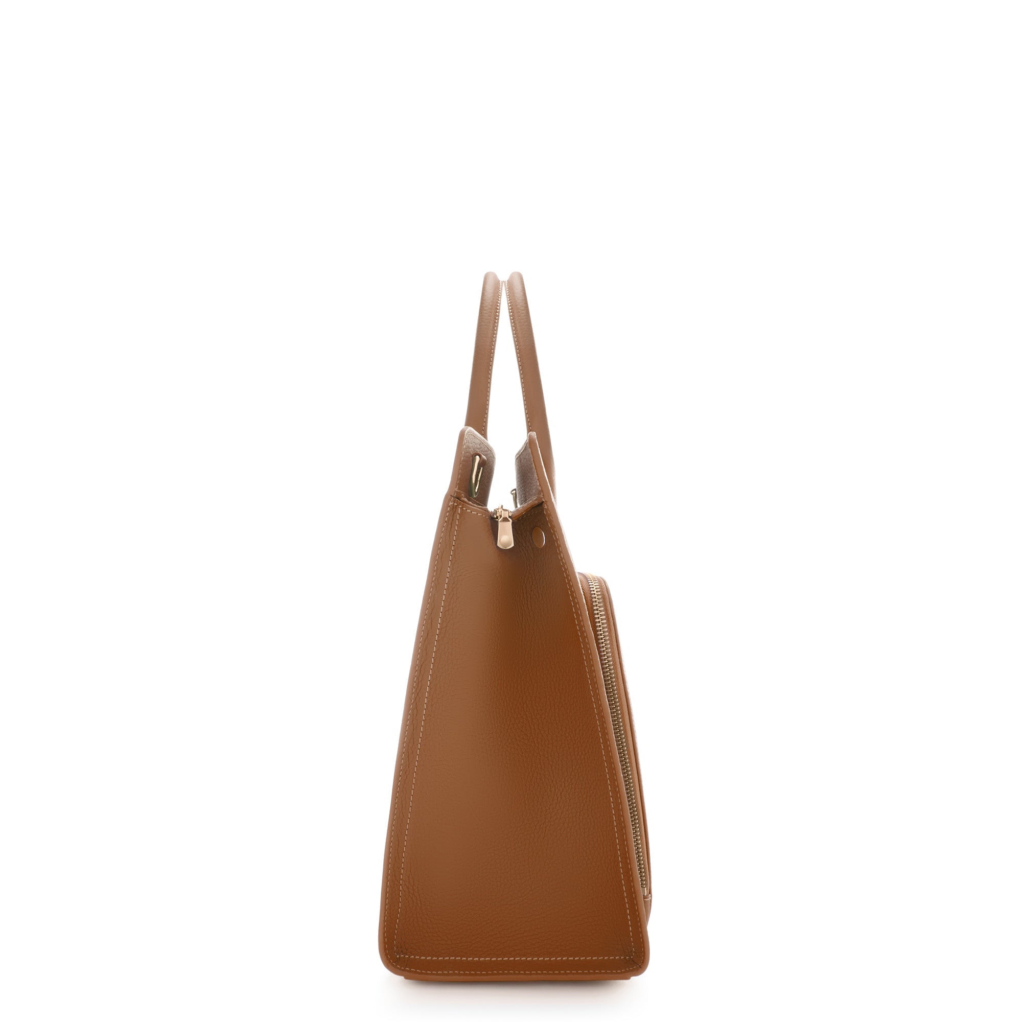 Honoré Nadine camel calfskin leather handbag with 16.4 inch laptop pocket