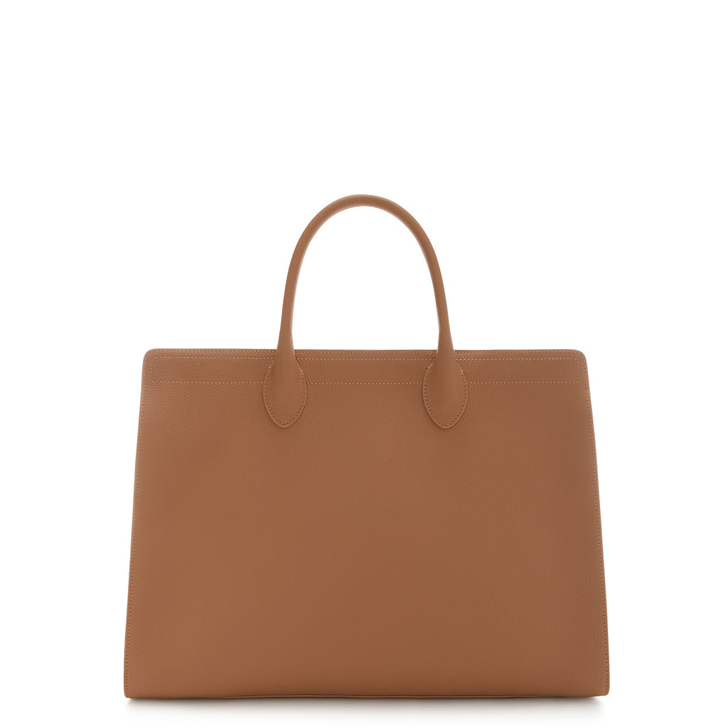 Cadeau d'Isabel camel calfskin leather handbag and wallet set