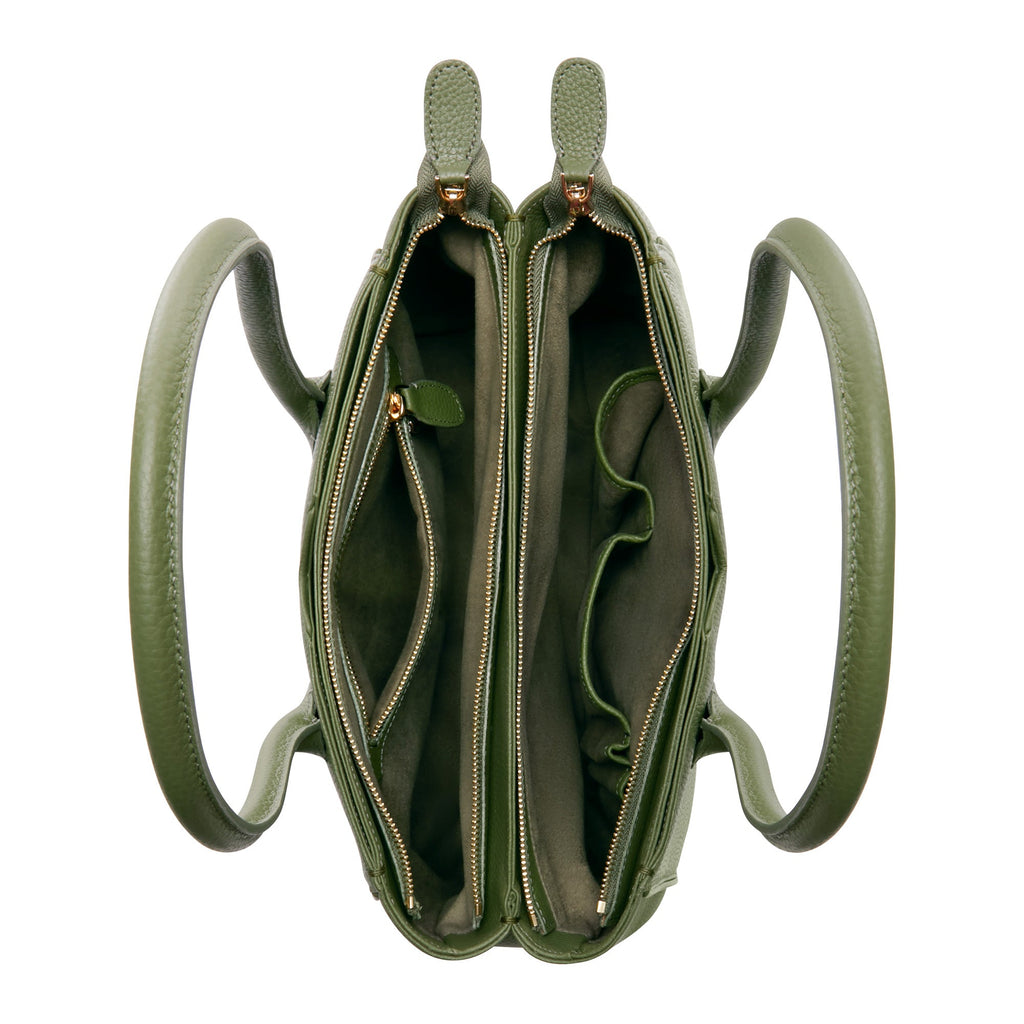 Honoré Cloe green calfskin leather handbag