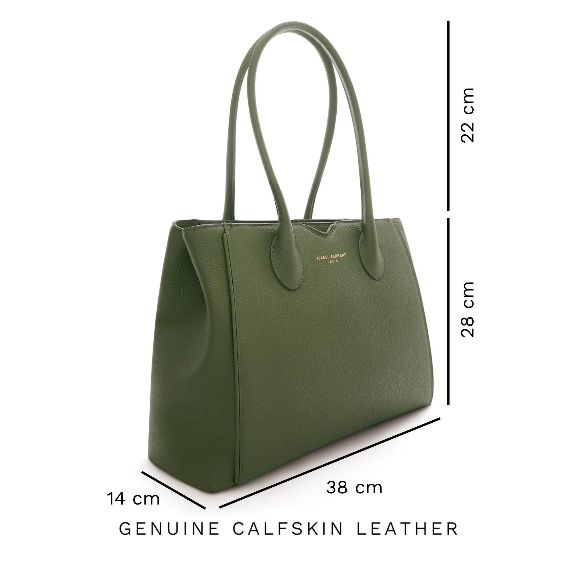 Honoré Cloe green calfskin leather handbag