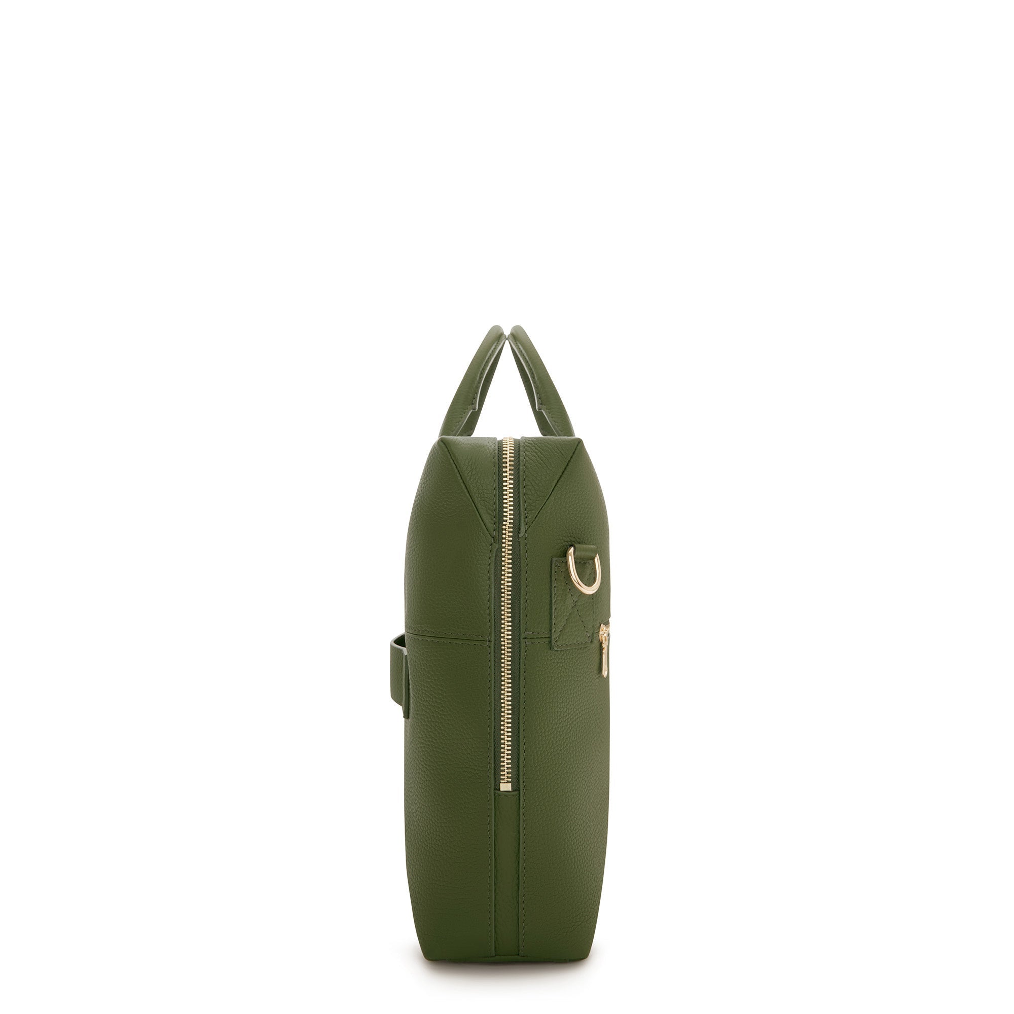 Honoré Anique green calfskin leather handbag with 16.4 inch laptop pocket