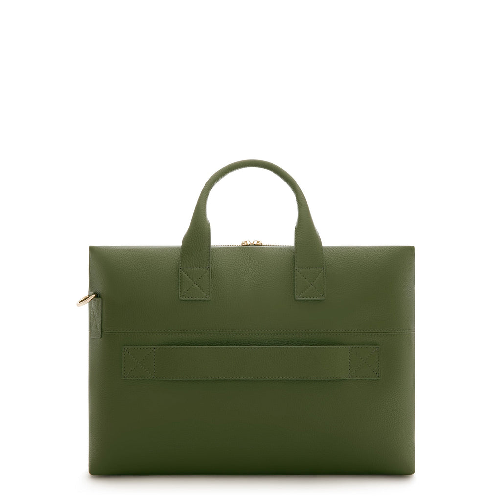 Cadeau d'Isabel green calfskin leather handbag and wallet set