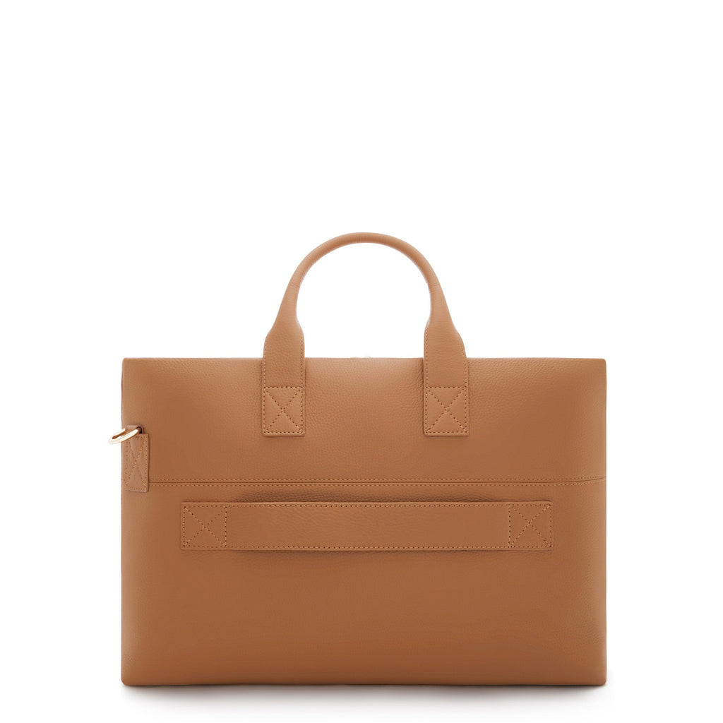 Cadeau d'Isabel camel calfskin leather handbag and wallet set