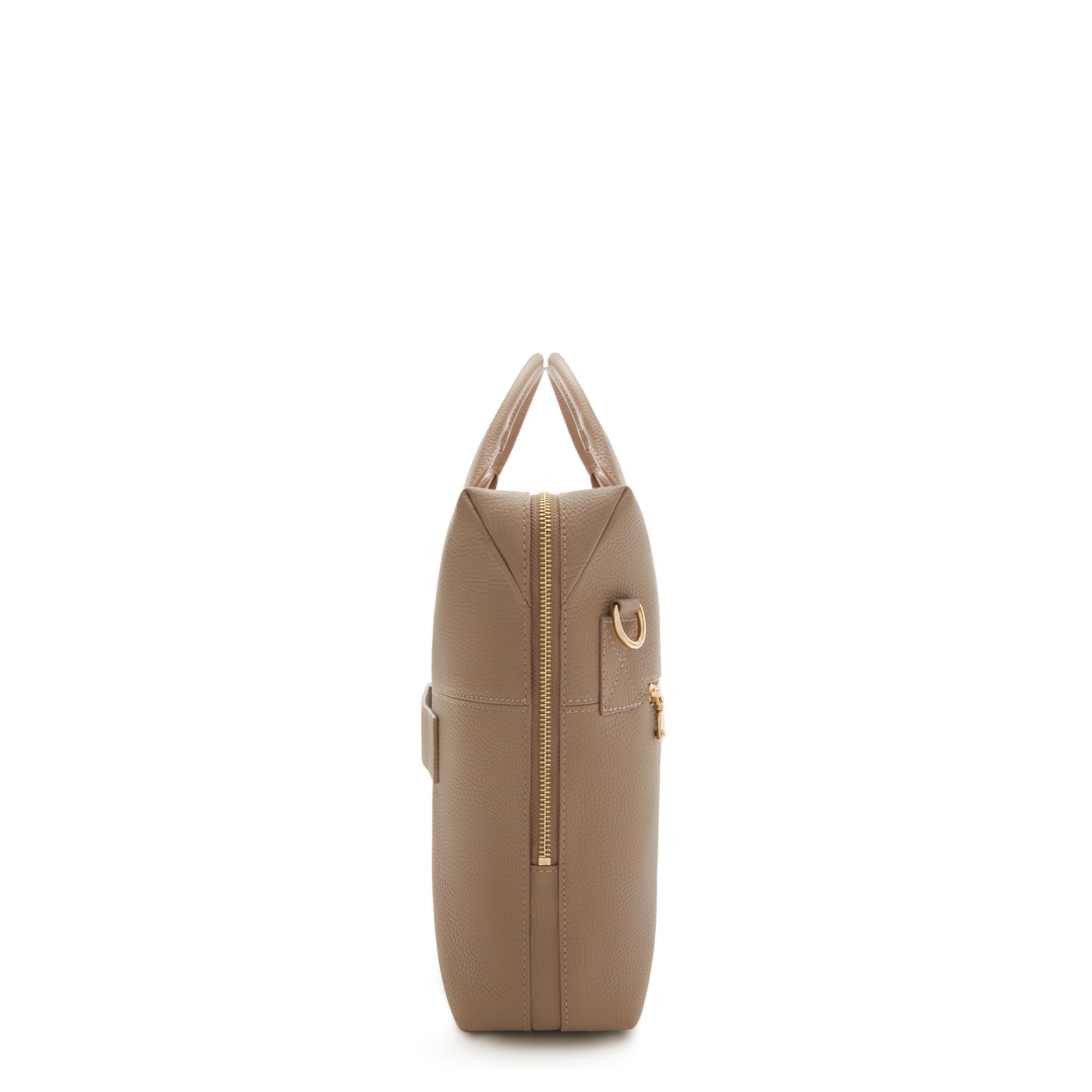 Cadeau d'Isabel taupe calfskin leather handbag and wallet set