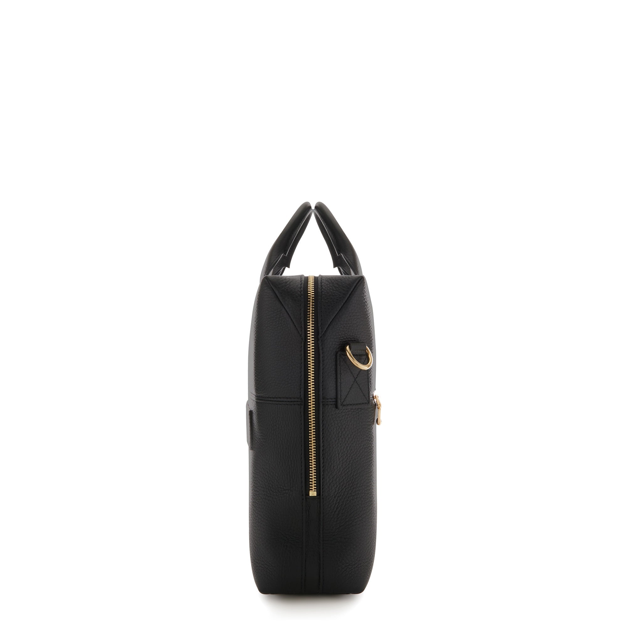 Honoré Anique black calfskin leather handbag with 16.4 inch laptop pocket