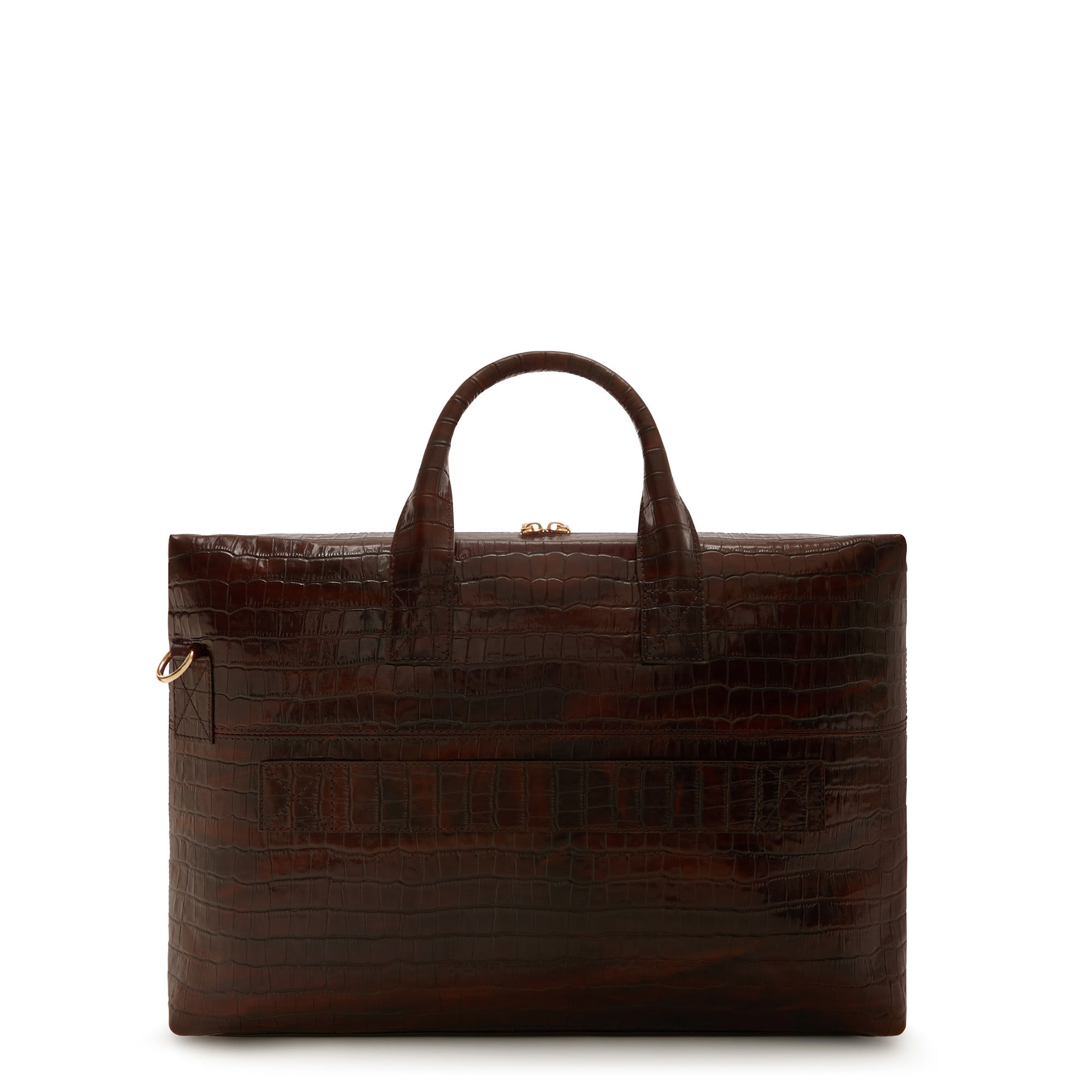 Cadeau d'Isabel croco brown calfskin leather handbag and wallet set