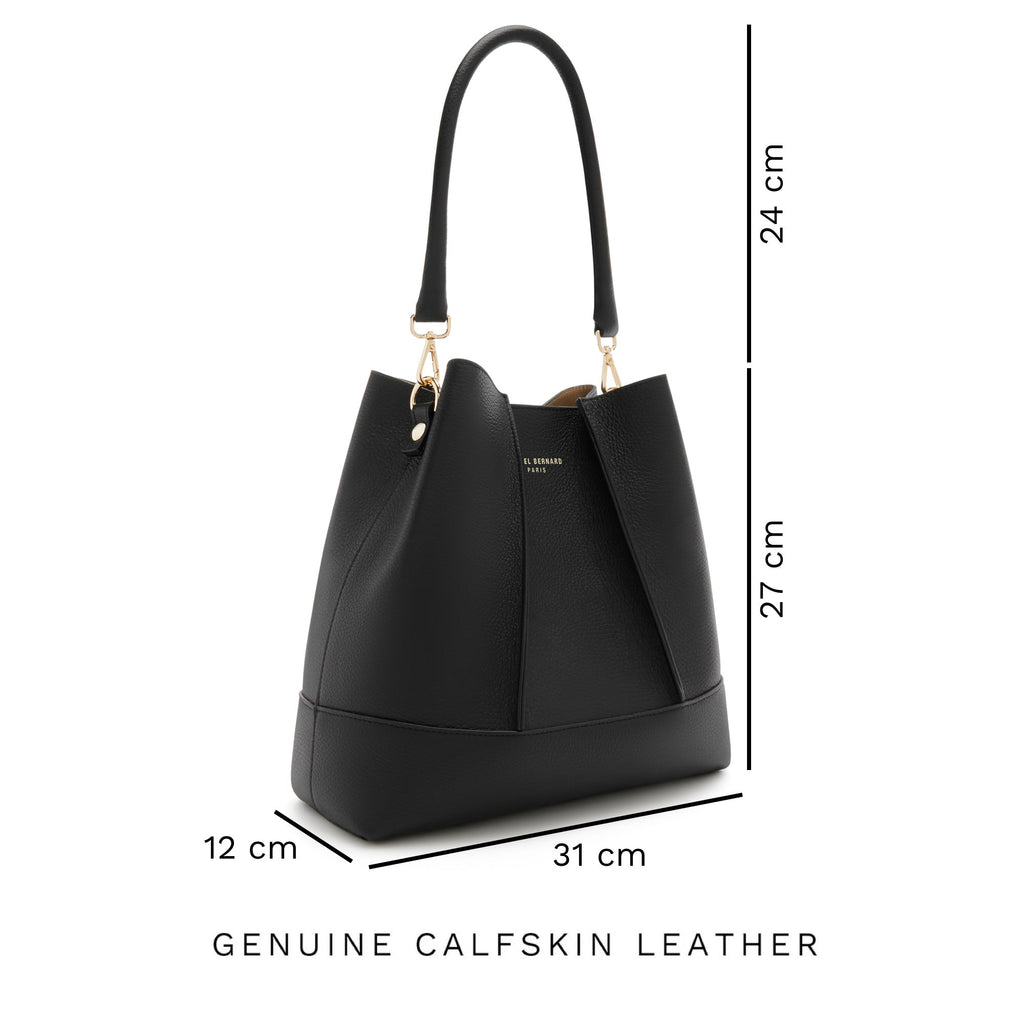 Femme Forte Macie black calfskin leather shoulder bag