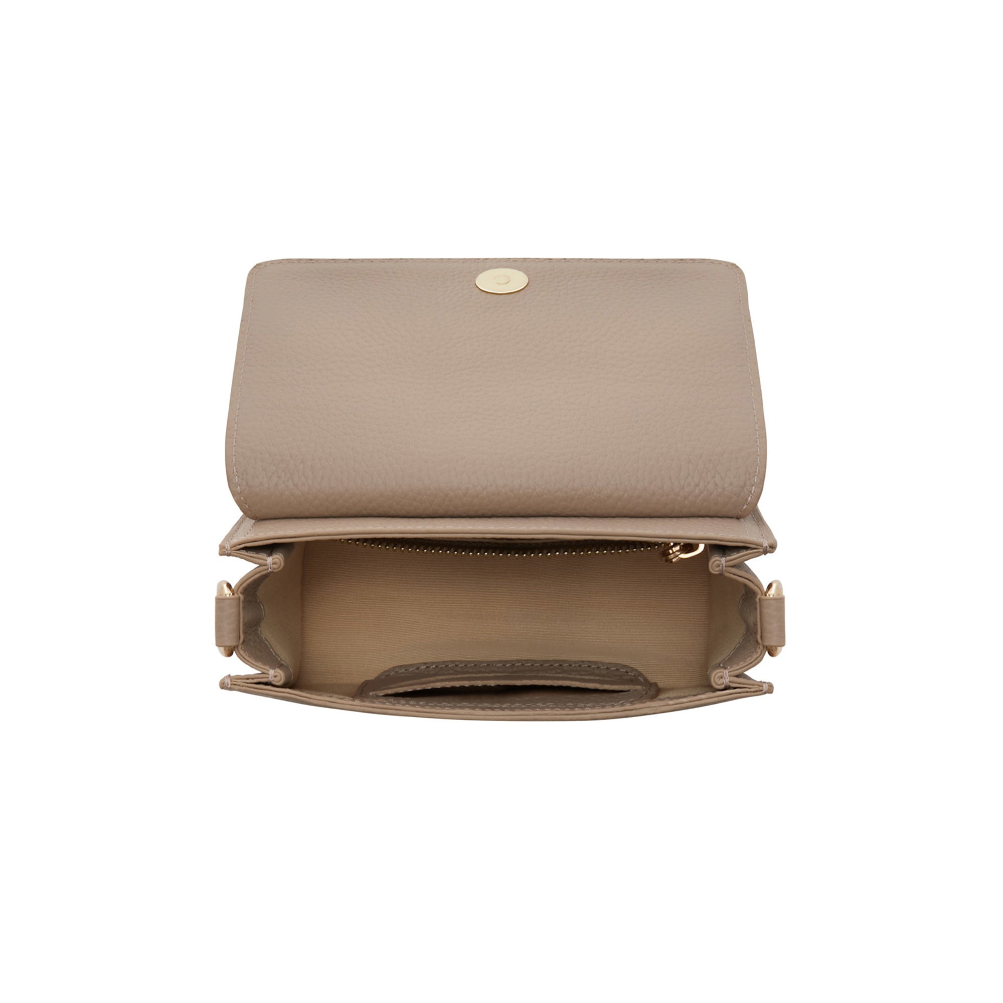 Femme Forte Kim taupe calfskin leather crossbody bag