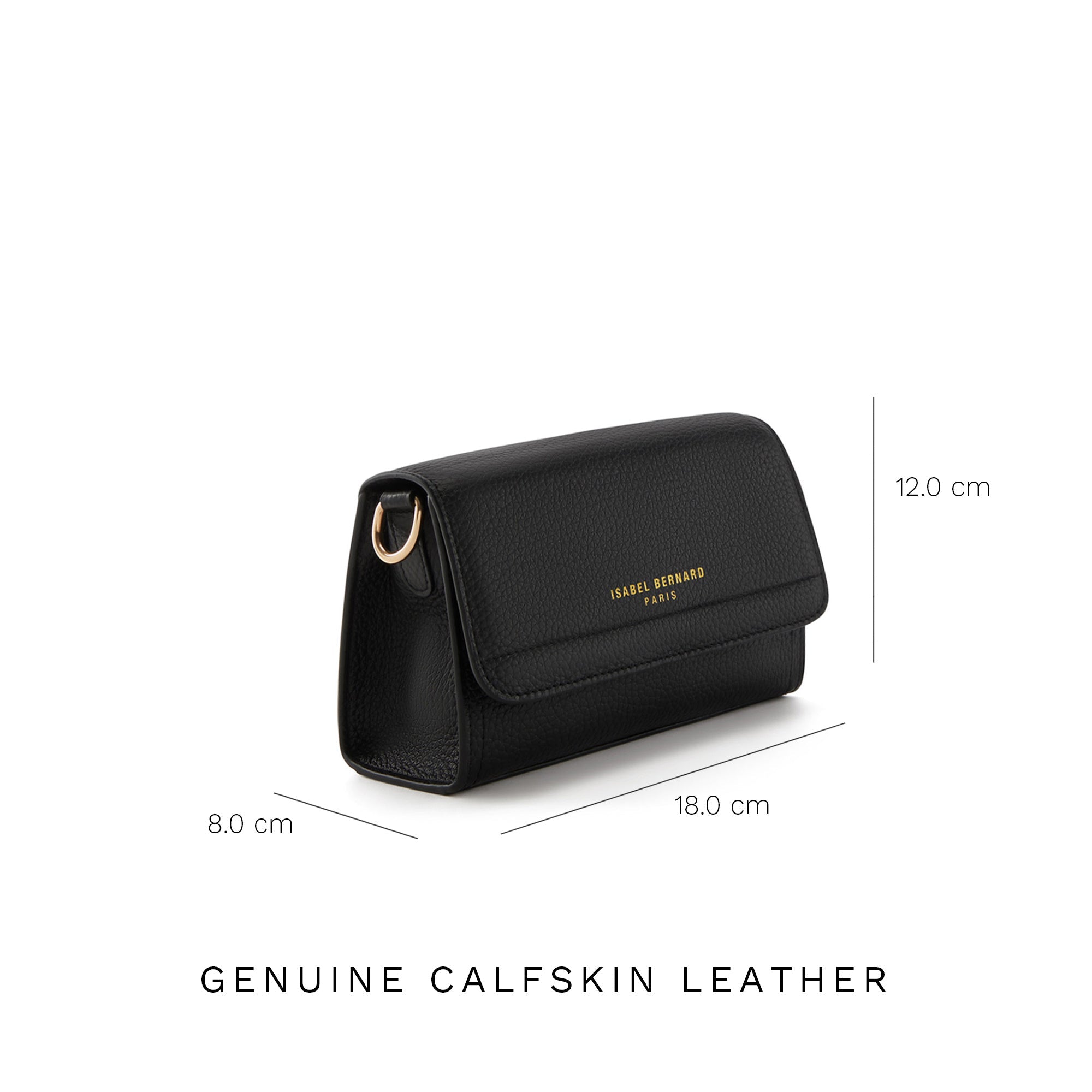 Femme Forte Kim black calfskin leather crossbody bag