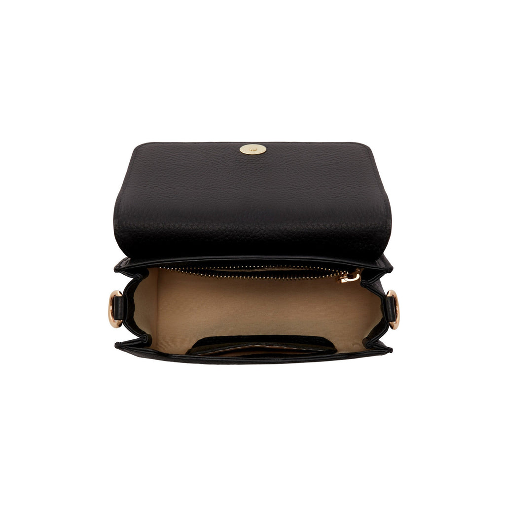 Femme Forte Kim black calfskin leather crossbody bag