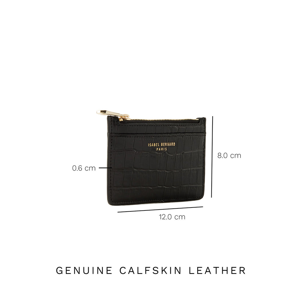 Cadeau d'Isabel croco black calfskin leather shopper & cardholder set